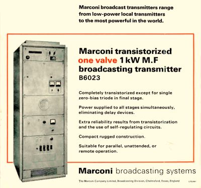 Marconi B6023 ikW MF transmitter